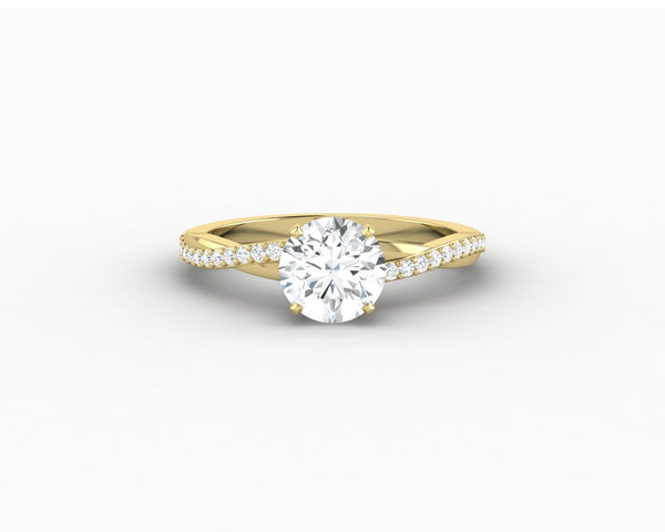 Demi 1.0 Ct Round Cut Engagement Ring with Side Stones