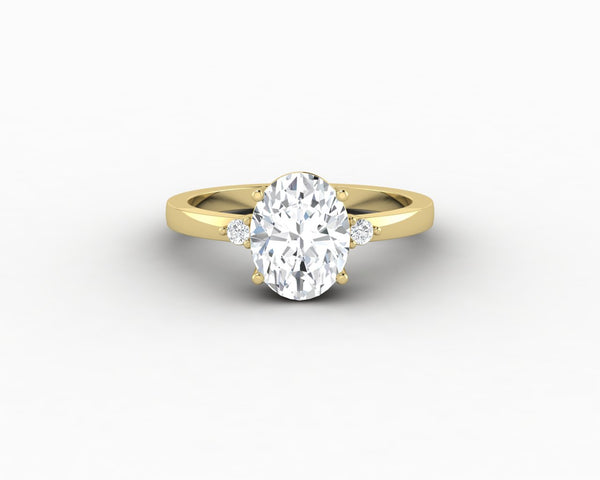 Isla Three Stone 1.5 Ct Oval Cut Engagement Ring