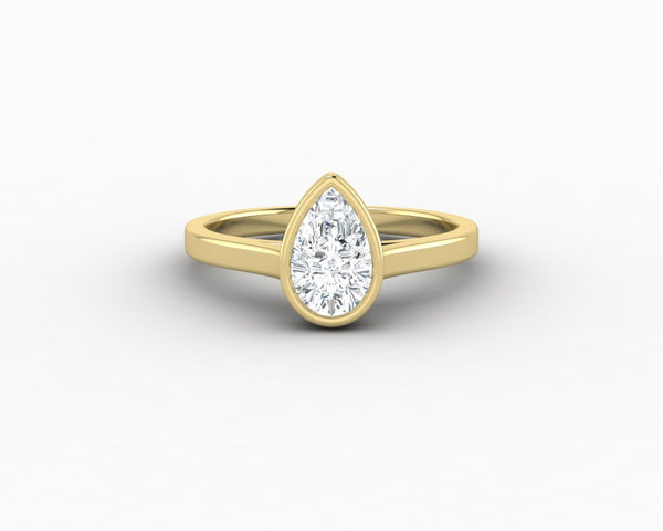 Siara 1.0 Ct Solitaire Pear Cut Engagement Ring