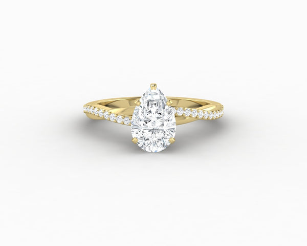 Demi 1.25 Ct Pear Cut Engagement Ring with Side Stones