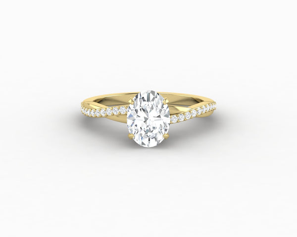 Demi 1.0 Ct Oval Cut Engagement Ring with Side Stones