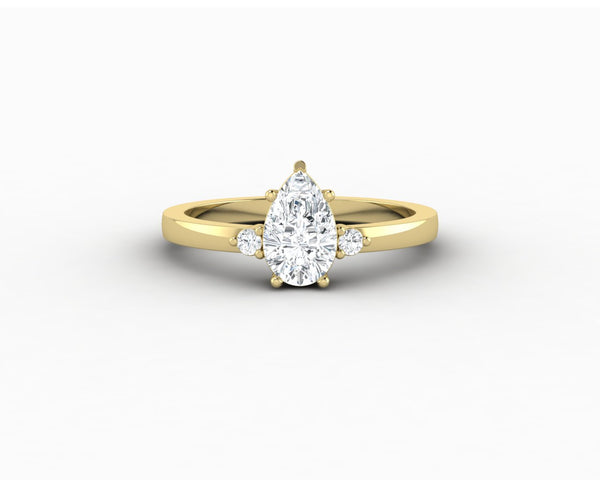 Isla Three Stone 0.8 Ct Pear Cut Engagement Ring