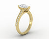 Thea 2.0 Ct Solitaire Pear Cut Engagement Ring With Side Stones