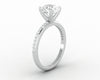 Eleonora 1.5 Ct Cushion Cut Engagement Ring with Side Stones