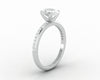 Eleonora 1.0 Ct Oval Cut Engagement Ring with Side Stones