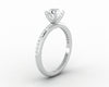 Eleonora 1.0 Ct Round Cut Engagement Ring with Side Stones