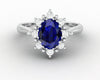 Bridget 1.5 Ct Oval Cut Halo Blue Sapphire Engagement Ring