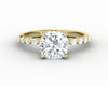 Juliet 1.5 Ct Cushion Cut Moissanite Engagement Ring With Side Stones