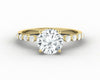 Juliet 1.0 Ct Round Cut Moissanite Engagement Ring With Marquise Side Stones