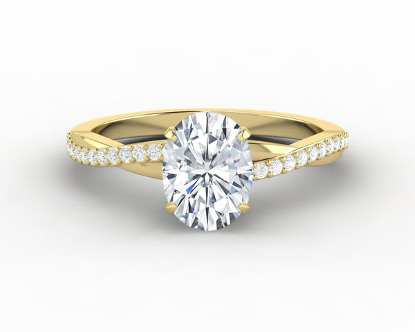 Demi 1.0 Ct Oval Cut Engagement Ring with Side Stones