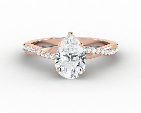 Demi 1.25 Ct Pear Cut Engagement Ring with Side Stones