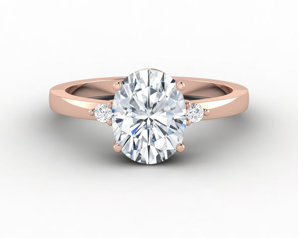 Isla Three Stone 1.5 Ct Oval Cut Engagement Ring