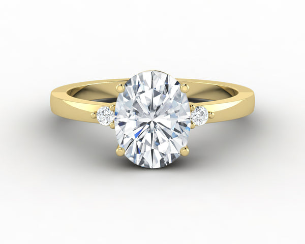 Isla Three Stone 1.5 Ct Oval Cut Engagement Ring