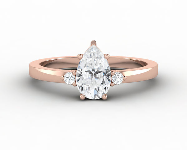 Isla Three Stone 0.8 Ct Pear Cut Engagement Ring