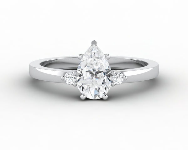 Isla Three Stone 0.8 Ct Pear Cut Engagement Ring