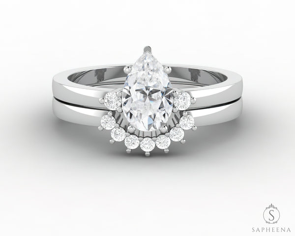 Isla Three Stone 0.8 Ct Pear Cut Bridal Set