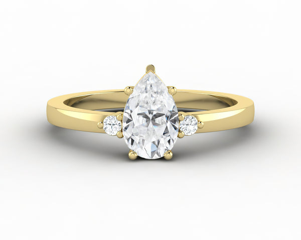 Isla Three Stone 0.8 Ct Pear Cut Engagement Ring