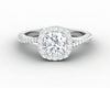 Demi 1.5 Ct Cushion Cut Halo Engagement Ring with Side Stones