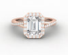 Demi 1.7 Ct Emerald Cut Halo Engagement Ring with Side Stones