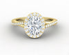 Demi 1.0 Ct Oval Cut Halo Engagement Ring with Side Stones