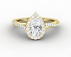 Demi 0.8 Ct Pear Cut Halo Engagement Ring with Side Stones