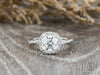 Demi 1.5 Ct Cushion Cut Halo Engagement Ring with Side Stones