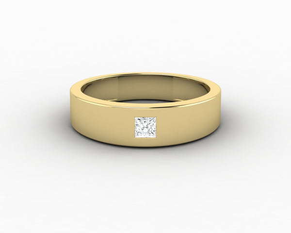 Darius Men's Princess Cut Wedding Ring