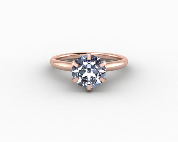 Vega 2.0 Ct Solitaire Round Cut Grey Moissanite Engagement Ring