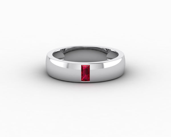 Mariana 4.5mm Men's Ruby Baguette Wedding Band