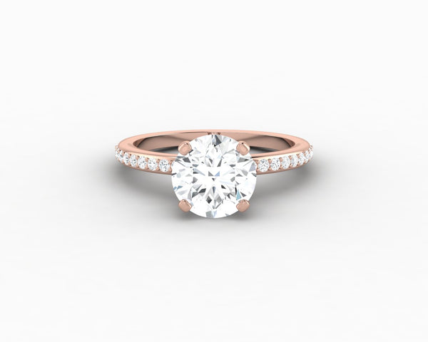 Eleonora 1.75 Ct Round Cut Engagement Ring with Side Stones