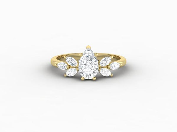 Kristen 0.8 Ct Pear Cut and Marquise Engagement Ring