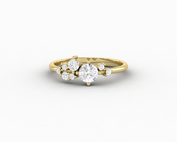 Ellen 0.4 Ct Round Cut Moissanite Engagement Ring