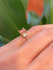 Orion Three Stone 1.5 Ct Round Cut Champagne Peach Sapphire Engagement Ring