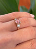 Orion Three Stone 1.5 Ct Round Cut Champagne Peach Sapphire Engagement Ring