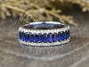 Serena 2.0 Ct Triple Row Blue Sapphire Half Eternity Wedding Band