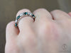 Ivy 2.5 Ct Oval Cut Moissanite and Green Emerald Half Eternity Wedding Band