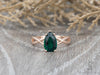 Viola 1.1 Ct Twisted Solitaire Pear Cut Green Emerald Engagement Ring