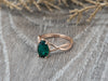 Viola 1.1 Ct Twisted Solitaire Pear Cut Green Emerald Engagement Ring