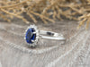 Maia 1.70 Ct Oval Cut Halo Blue Sapphire Engagement Ring