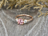 Orion Three Stone 1.5 Ct Round Cut Champagne Peach Sapphire Engagement Ring