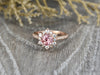 Nivis 1.5 Ct Round Cut Champagne Peach Sapphire Engagement Ring with Side Stones