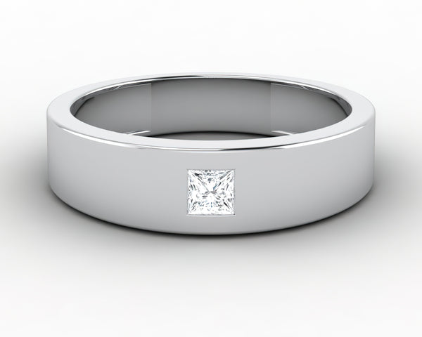 Darius Men's Princess Cut Wedding Ring