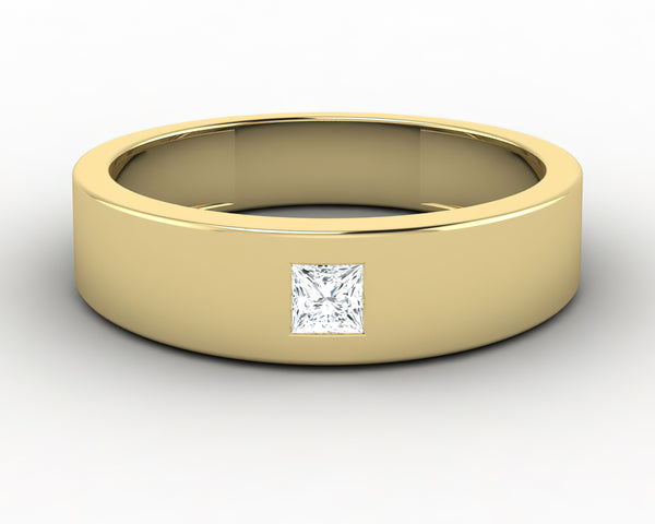 Darius Men's Princess Cut Wedding Ring