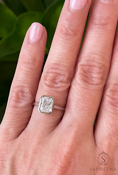 Siara 1.60 Ct Solitaire Emerald Cut Engagement Ring