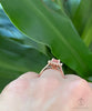 Nivis 1.5 Ct Round Cut Champagne Peach Sapphire Engagement Ring with Side Stones